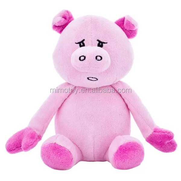 stuffed pink pig dog toy