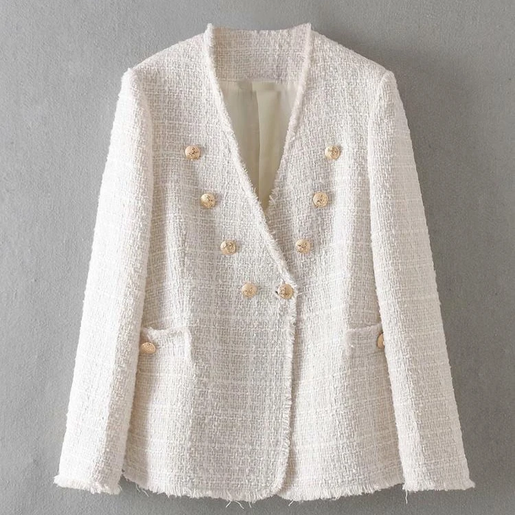 Ladies fashion tweed jacket on 2019 autumn