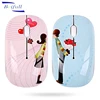 Couple Hot paint artwork design wireless optical mouse for lovers on Promotions