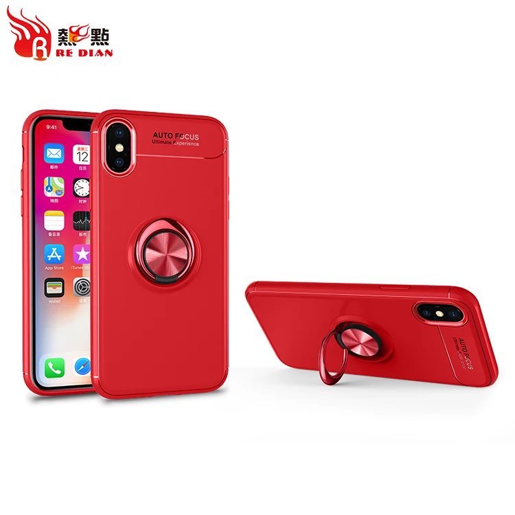 

High quality shockproof magnetic phone case with ring holder for iphone 6 6s 7 8 X, Can be customized