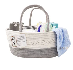 Image of KUYUE Amazon Hot Selling and Unique Design of Cotton Rope Diaper Caddy Organizer for Babies