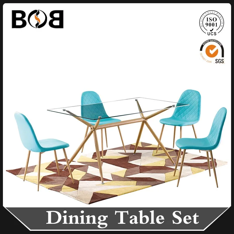 dining table set modern/cheap glass dining table 6 chairs set