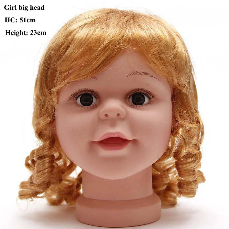 Children Head Model Girl Wig Show Hat Glasses Scarf Mannequin Display 15'' 