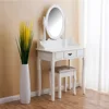Italian Mirrored Furniture Modern Salon Bed Teak Wood Dressing Table