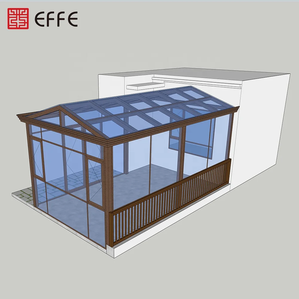 
soundproof thermal break aluminum luxury conservatory laminated glass sunroom 