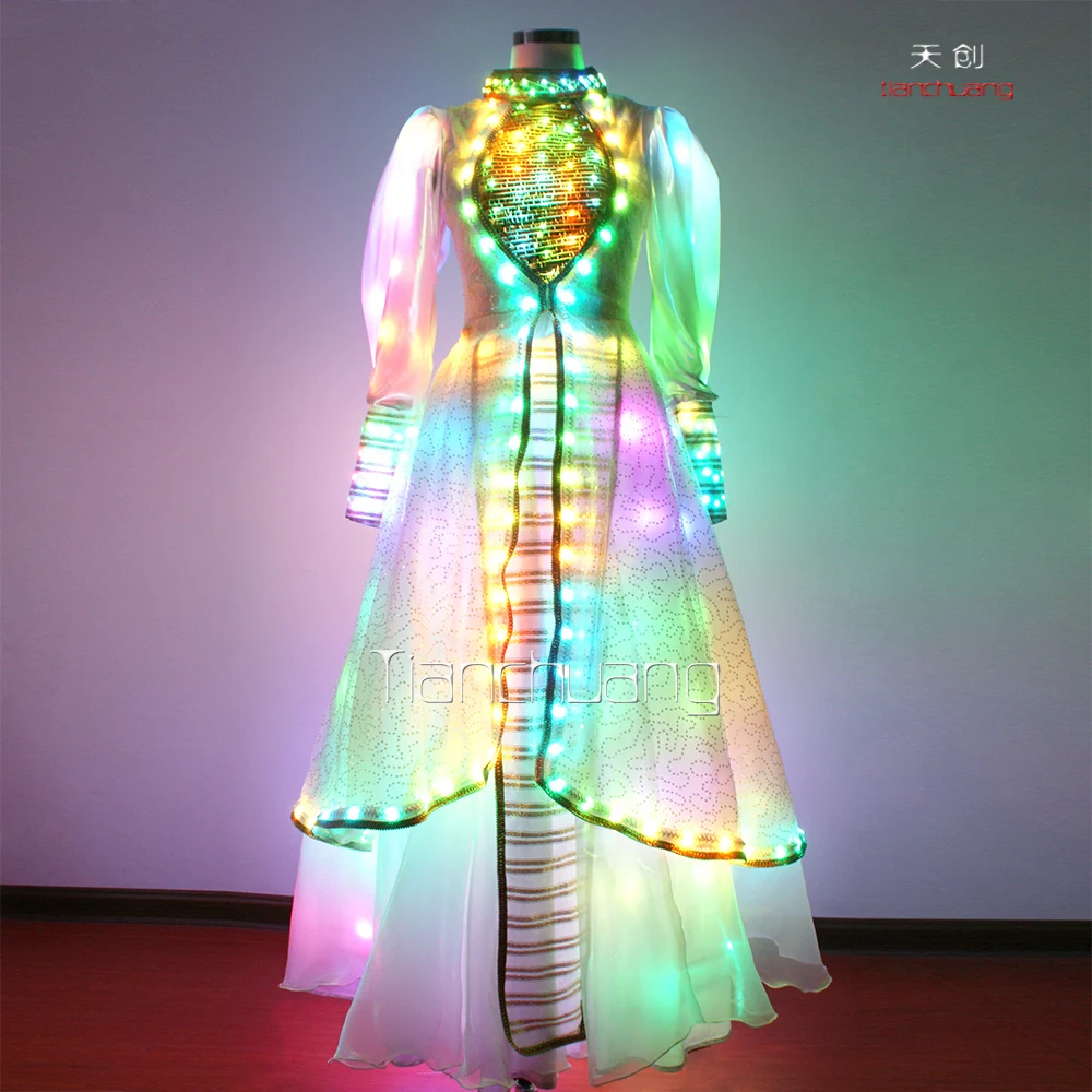
2015 dancing dresses ballroom, luminous costume for stage, light up suit 