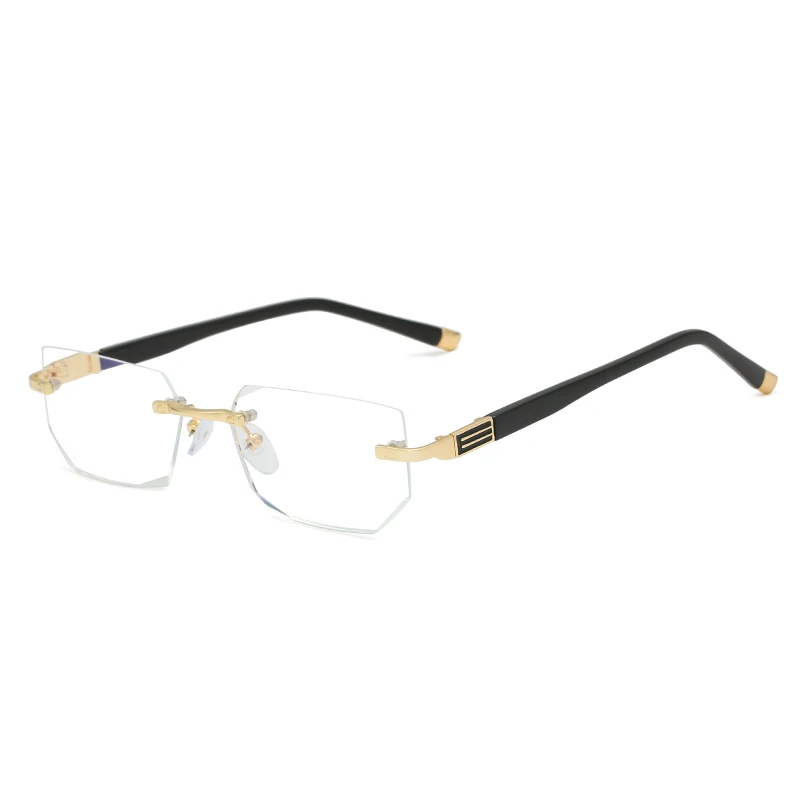 
CJ8718 latest luxury gentlemen frameless blue light blocking resin lens presbyopia reading glasses 2020 