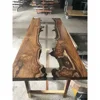 Home Furniture solid wood river dining table top hot item clear epoxy resin table