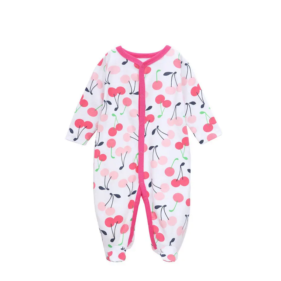 

baby girl clothes cotton long sleeves rompers toddlers pajamas newborn baby sleepwear baby onesie, N/a