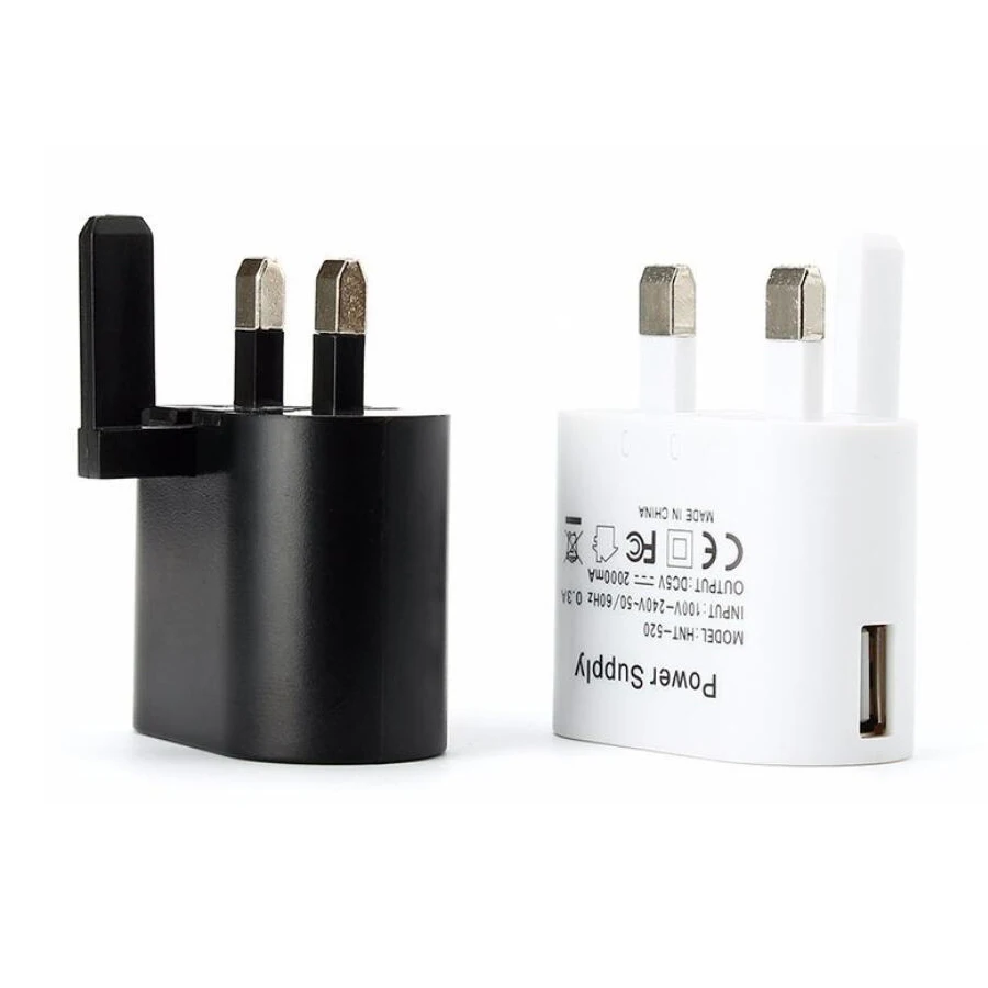 

2019 Small Size UK Plug Single USB 5V 2A 2.1A 2.4A USB Charger for Iphone Ipad, Black white