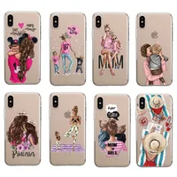 

Cute Baby Super Mom Girls Queen Travel Beach Soft Phone Case For iPhone 11 Pro Max 7 7Plus 6S 6Plus 8 8Plus X XS Max