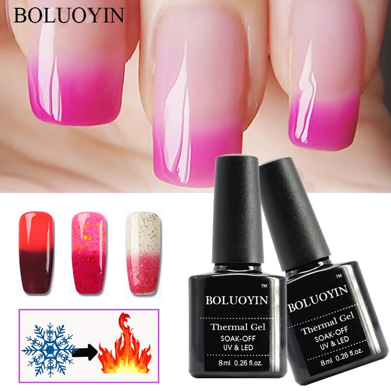 

Chameleon Colorful UV Gel Varnish Temperature Change Nasil Color UV Gel Primer Nail High Quality Soak-off UV Led Nail Gel Polish