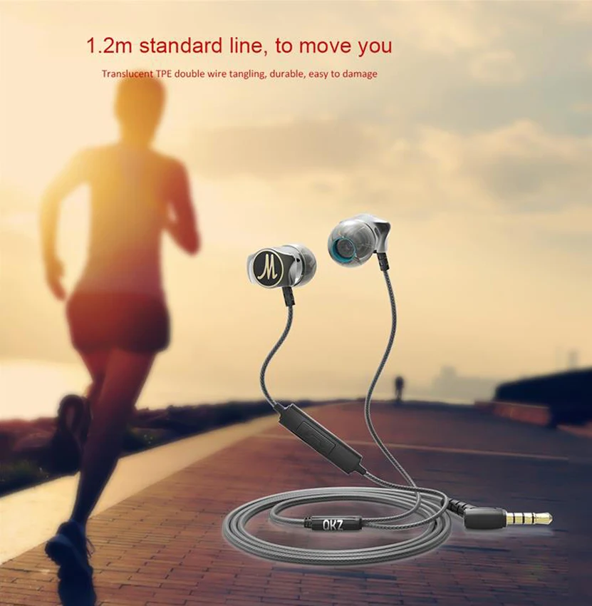 Noise Isolating Heavy Bass Wired Earphone fone de ouvido