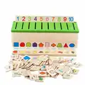 Free Shipping Montessori Matematica Knowledge Classification Box Montessori Materials Learn checkers Toys for Children Wood Box