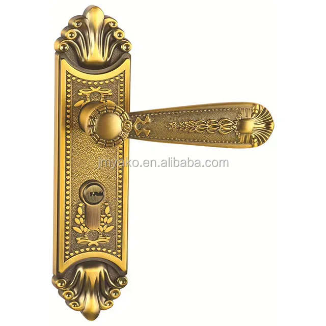Luxury Brass Wooden Door Handle Design Door Handle Lock On Plate