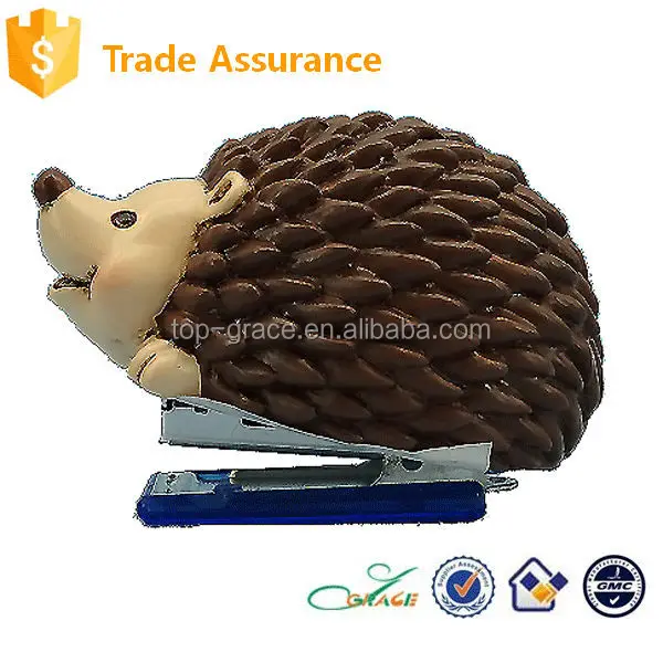 Lucu Resin Kartun Hewan Landak Stapler Buku Selokan Buy Kualitas