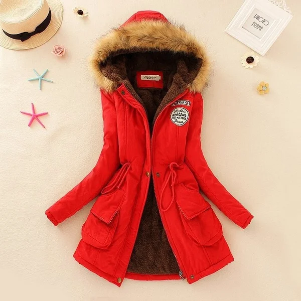 

Walson 13 colors Women's Thicken Fleece Faux Fur Warm Winter Coat Hood Parka Overcoat Long Jacket, Colorful