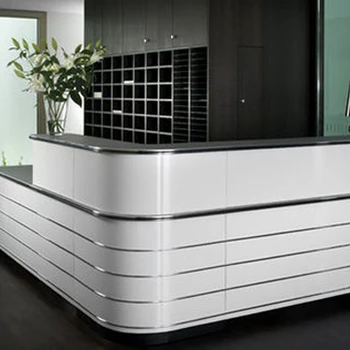 Modern Beauty Salon Reception Desk Oval Modern Commercial