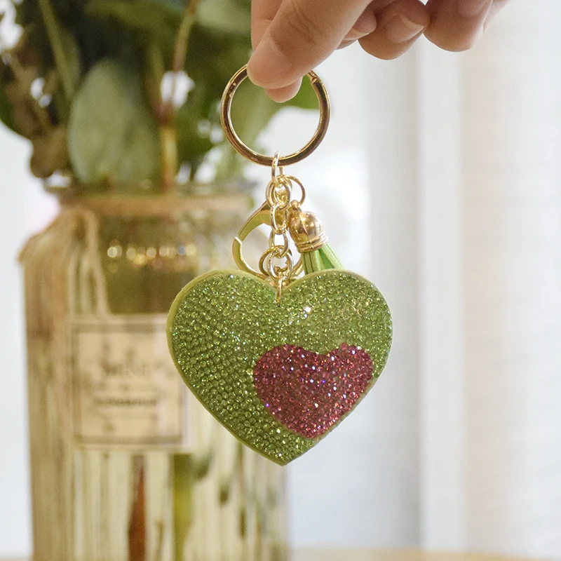 Locacrystal Brand Rhinestone Key Chain With Tassel Rhinestone Bag Charm