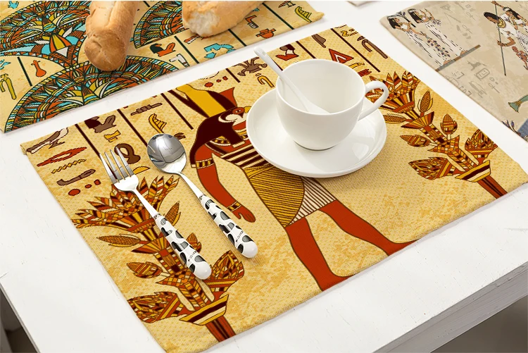 African Ethnic Digital Print Cotton Linen Exquisite Table Place Mat