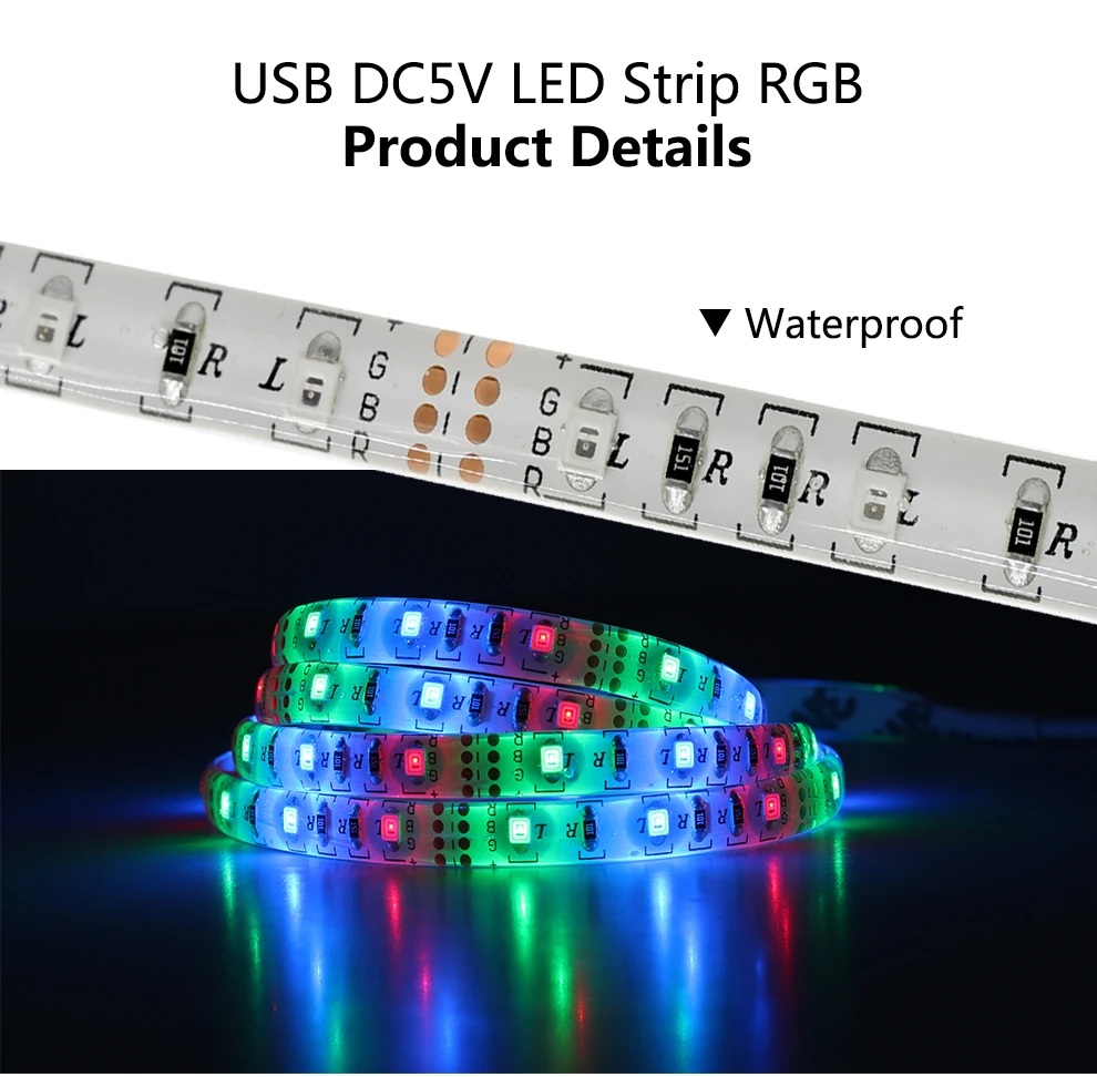5V SMD2835 USB rgb LED strip light with low price