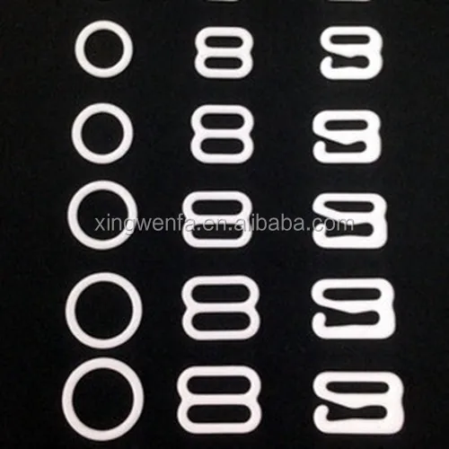 

Oeko Quality white Nylon coated metal bra rings sliders and hooks, N/a