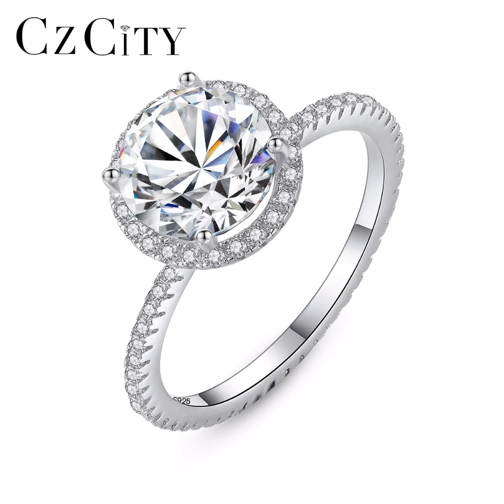 CZCITY Wholesale Simple Unique Fashion Four Paws Silver 925 Ring With Clear Zircon Crystal For Women Engagement Party Jewelry