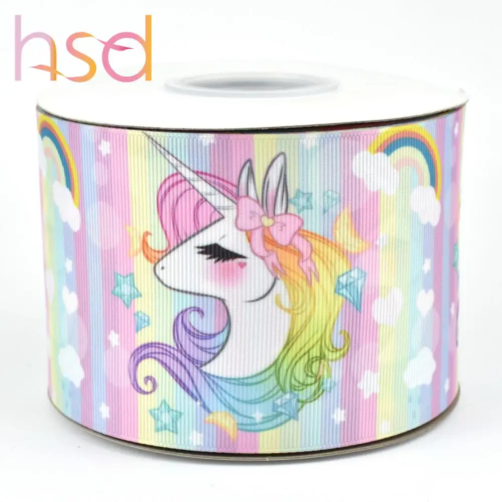 

HSD unicorn pattern style heat transfer grosgrain ribbon