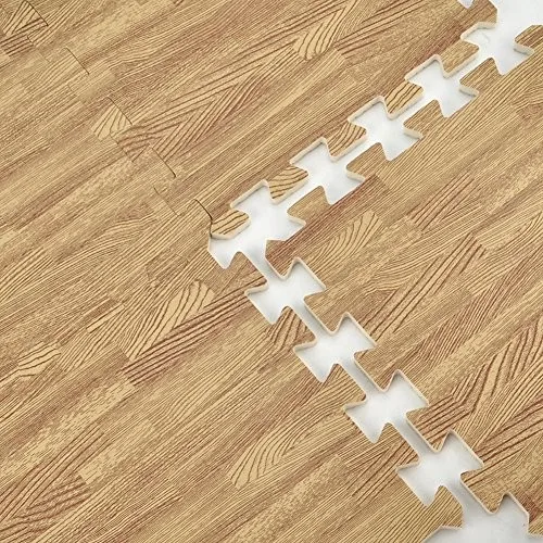 Linyiqueen Wood Grain Eva Foam Interlocking Puzzle Floor Mat Foam Floor