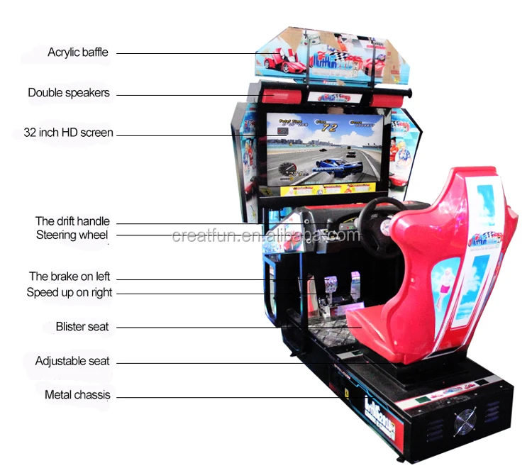 Factory price indoor coin operated video exciting racing machine arcade games car race game