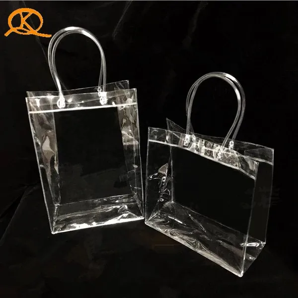 Resealable Small Clear Pvc Plastic Vinyl Transparent Tote Bag With ...