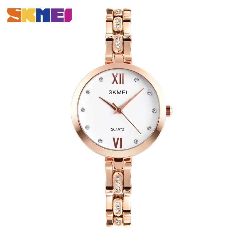 

SKMEI 1225 Women Quartz Wristwatches Elegant Stylish Rhinestones Scale Waterproof High Quality Ladies Watches Relogio Feminino