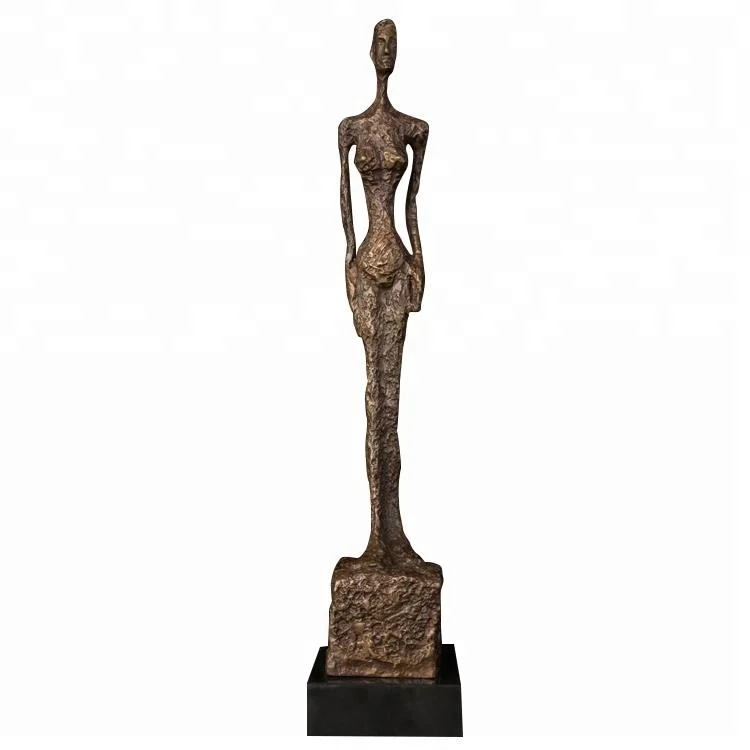 

DS-329 Abstract Classical Giacometti Art Reproduction Standing Female Skeleton Statue Figurine Bronze Sculpture Collections