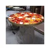 golden yellow stainsteel legs customized backlight agate table top countertop