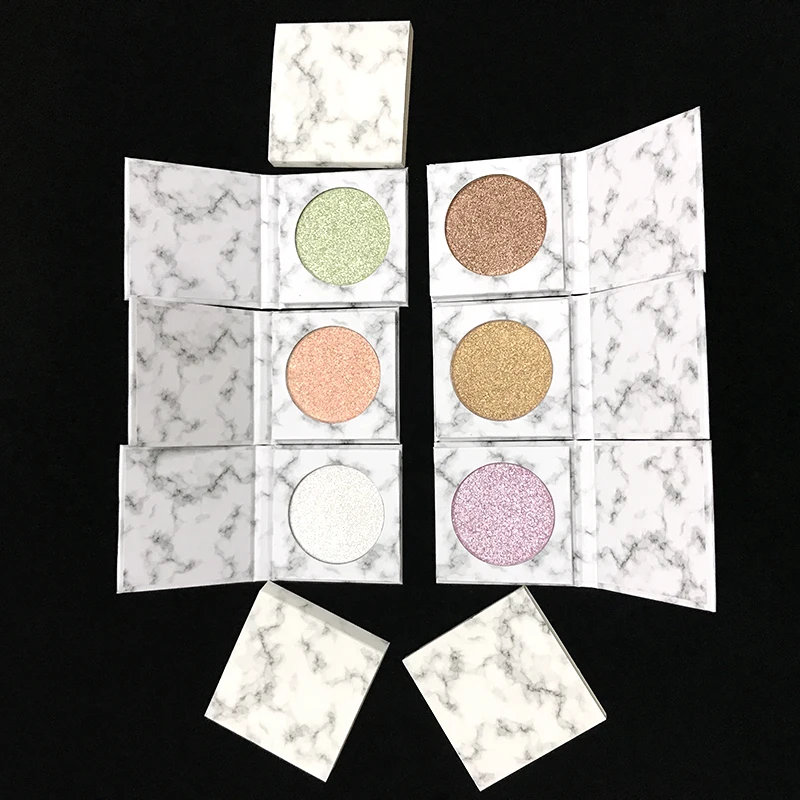 

Private label make your own logo waterproof Bright single Pressed highlighter shimmer Powder Makeup Palette, 6 colors