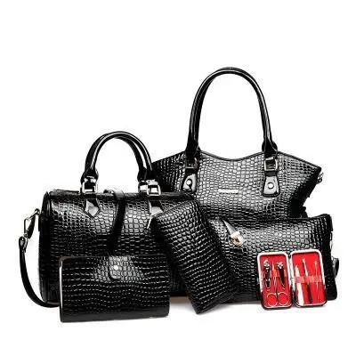 

Taiwan Online Shopping elegance 5 pcs in 1 set tote bags women handbags