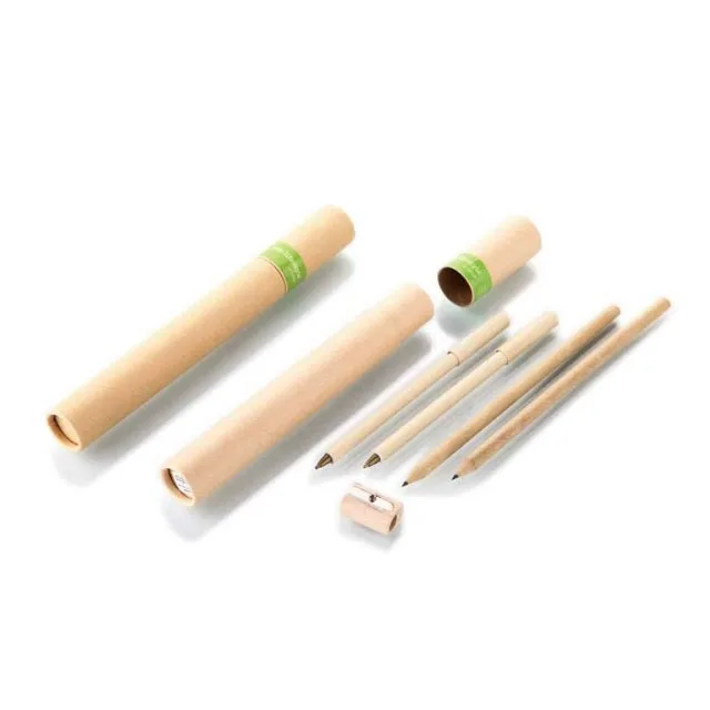 

Eco Friendly Stationery Set Ballpen Set with Sharpener pen and pencil set