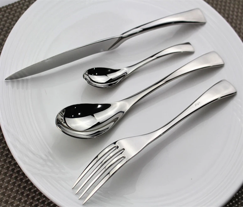 

Royal Silver Plated Stainless Steel Cutlery Flatware Wholesale Set Fork Spoon Knife, Gold or sliver for cutlery