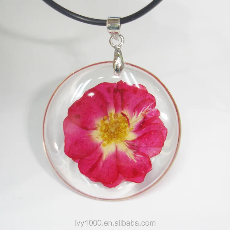 

2018 Women's round leather rope real rose necklace, White red;pink;yellow;purple;blue