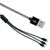 Hot seller 3 in 1 6ft nylonl Fish Net fast charging usb cable charge for iphone/android