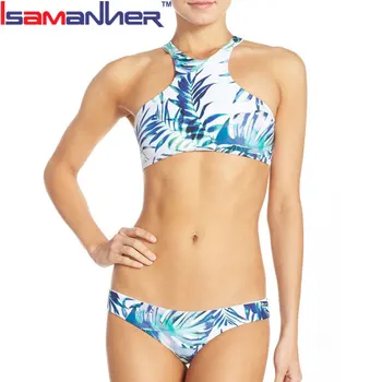 2 piece high neck swimsuit