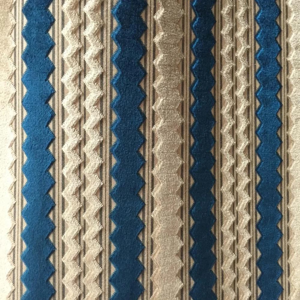 knitted jaguard stripe velvet sofa cover fabric
