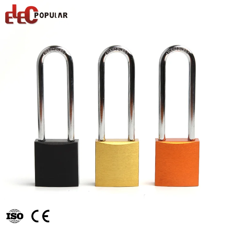 Bulk Rectangular Long Shackle Colorful Aluminium Safety Padlock