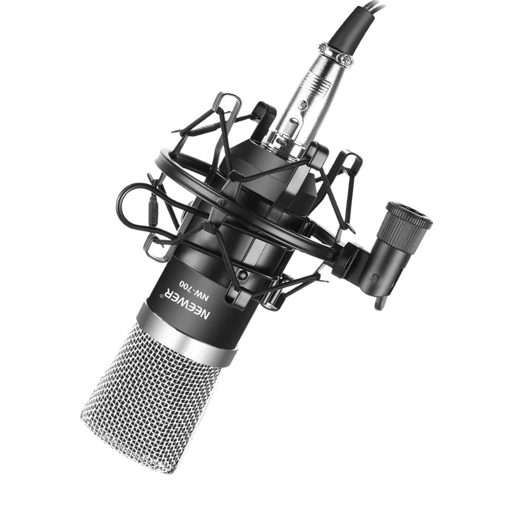 

Neewer NW-700 Professional Studio Broadcasting & Recording Condenser Microphone Set Including: NW-700 Condenser Microphone+Cable, Black+sliver