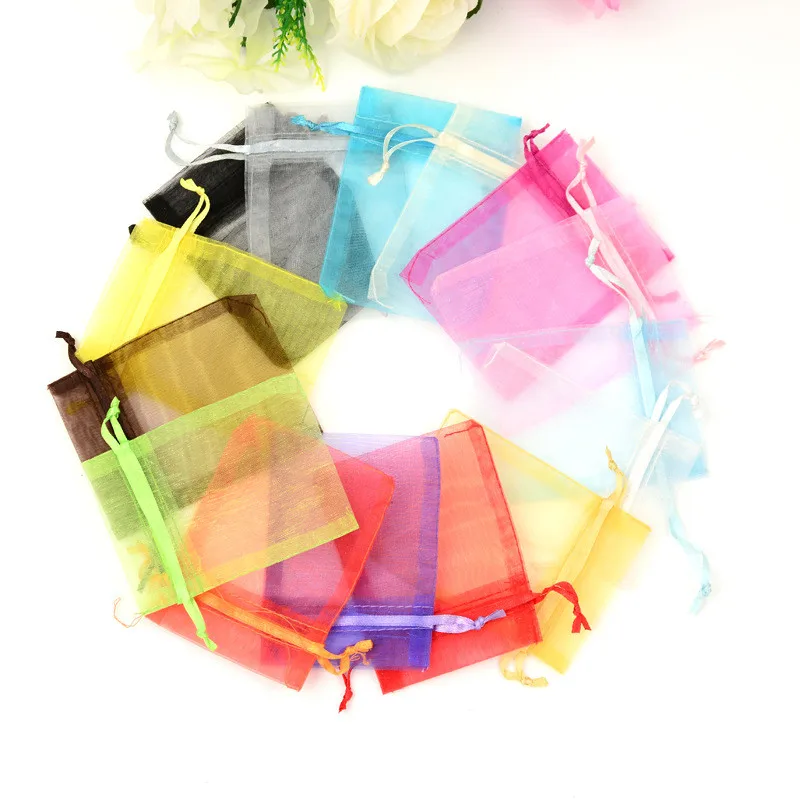 7*9 CM Small Size Organza Bag for Gift Jewelry Packing 100 Pcs Per Bag