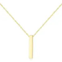 

Custom design 14k solid gold bar shape necklaces tube shape 14k gold jewelry chain necklaces for ladies