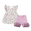sweet soft candy pattern printed girls' boutique outfits match icing ruffled skirt short pants