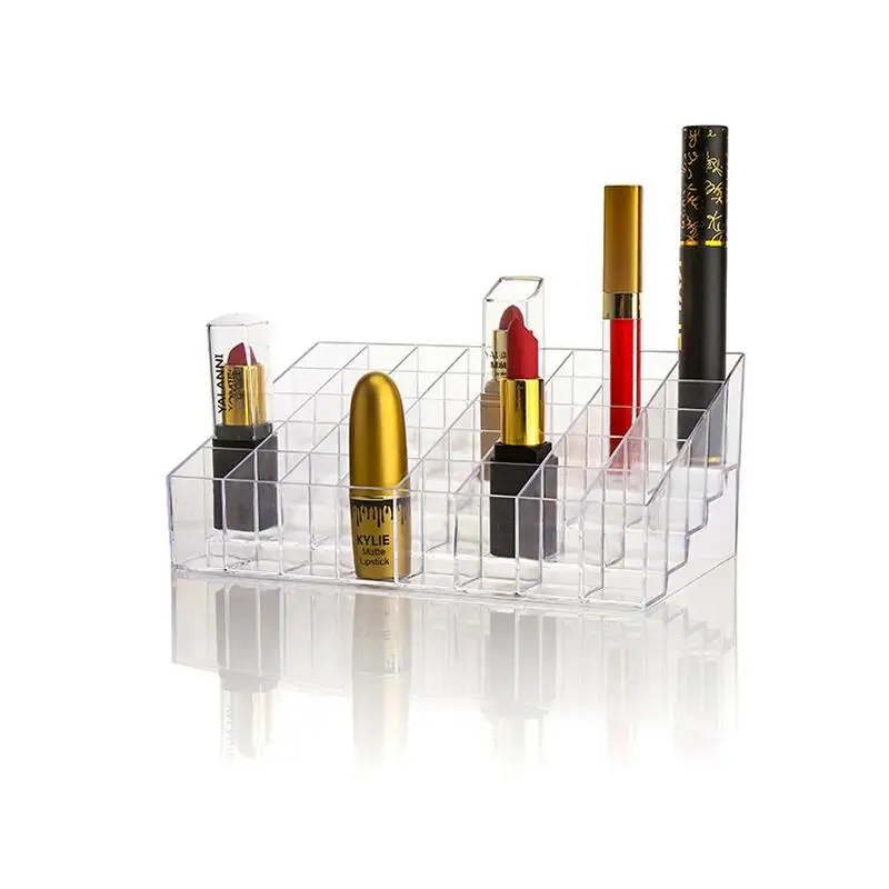 

Clear 24 Grid Cosmetic Makeup Organizer Storage Box Lipstick Jewelry Box Case Holder Display Stand Sundry Storage Box