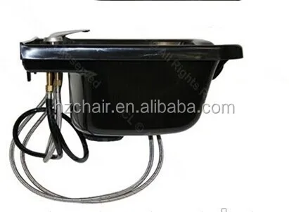 black plastic wash basin