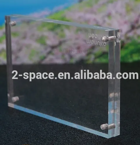

Double sides picture frame clear acrylic 5x7 magnet photo frame, Mainly clear, but could be customized into other colors